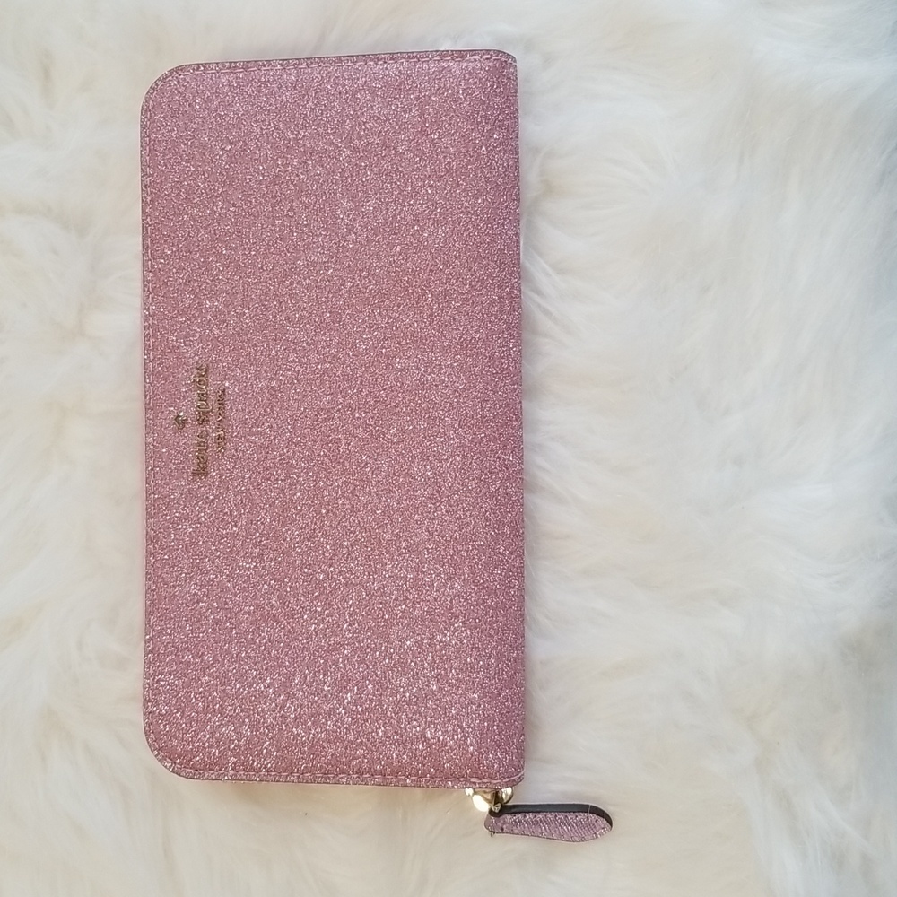Kate Spade Pink Lola Glitter Continental Wallet
